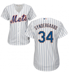 Women's Majestic New York Mets #34 Noah Syndergaard Authentic White Home Cool Base MLB Jersey