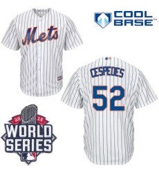 Men's Majestic New York Mets #52 Yoenis Cespedes Authentic White Home Cool Base 2015 World Series MLB Jersey