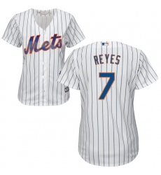 Women's Majestic New York Mets #7 Jose Reyes Replica White Home Cool Base MLB Jersey