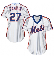 Women's Majestic New York Mets #27 Jeurys Familia Authentic White Alternate Cool Base MLB Jersey