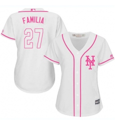 Women's Majestic New York Mets #27 Jeurys Familia Authentic White Fashion Cool Base MLB Jersey