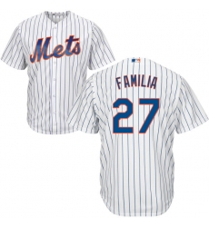 Youth Majestic New York Mets #27 Jeurys Familia Authentic White Home Cool Base MLB Jersey
