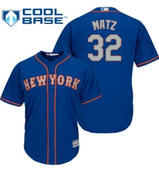Youth Majestic New York Mets #32 Steven Matz Authentic Royal Blue Alternate Road Cool Base MLB Jersey