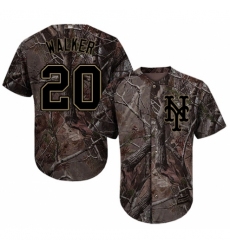 Youth Majestic New York Mets #20 Neil Walker Authentic Camo Realtree Collection Flex Base MLB Jersey