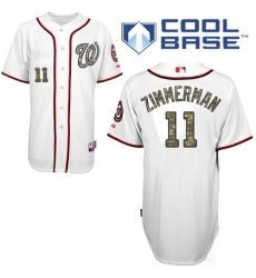 Men's Majestic Washington Nationals #11 Ryan Zimmerman Authentic White USMC Cool Base MLB Jersey