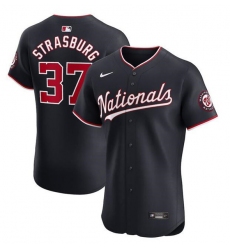 Men's Washington Nationals #37 Stephen Strasburg Navy Alternate Elite Stitched Baseball Jersey