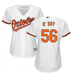 Women's Majestic Baltimore Orioles #56 Darren O'Day Replica White Home Cool Base MLB Jersey
