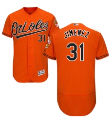 Men's Majestic Baltimore Orioles #31 Ubaldo Jimenez Orange Alternate Flex Base Authentic Collection MLB Jersey