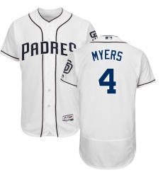 Men's Majestic San Diego Padres #4 Wil Myers White Home Flex Base Authentic Collection MLB Jersey