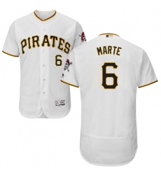 Men's Majestic Pittsburgh Pirates #6 Starling Marte White Home Flex Base Authentic Collection MLB Jersey