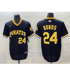Men's Pittsburgh Pirates #24 Barry Bonds Black With Cool Base Stitched Baseball Jersey