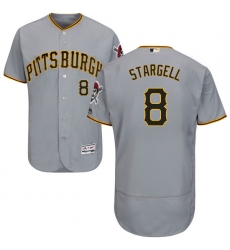 Men's Majestic Pittsburgh Pirates #8 Willie Stargell Grey Road Flex Base Authentic Collection MLB Jersey