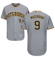 Men's Majestic Pittsburgh Pirates #9 Bill Mazeroski Grey Road Flex Base Authentic Collection MLB Jersey
