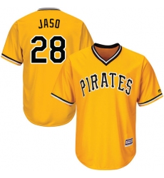 Men's Majestic Pittsburgh Pirates #28 John Jaso Replica Gold Alternate Cool Base MLB Jersey