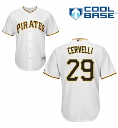 Youth Majestic Pittsburgh Pirates #29 Francisco Cervelli Authentic White Home Cool Base MLB Jersey