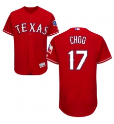 Men's Majestic Texas Rangers #17 Shin-Soo Choo Red Alternate Flex Base Authentic Collection MLB Jersey