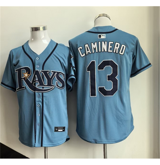 Men's Tampa Bay Rays #13 Junior Caminero Blue 2026 Limited Stitched Baseball Jersey