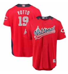 Youth Majestic Cincinnati Reds #19 Joey Votto Game Red National League 2018 MLB All-Star MLB Jersey