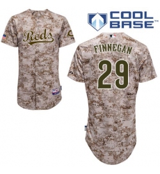 Men's Majestic Cincinnati Reds #29 Brandon Finnegan Authentic Camo Alternate Cool Base MLB Jersey