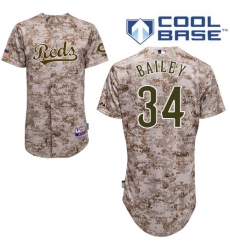 Youth Majestic Cincinnati Reds #34 Homer Bailey Authentic 2014 Camo Alternate Cool Base MLB Jersey