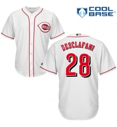 Youth Majestic Cincinnati Reds #28 Anthony DeSclafani Authentic White Home Cool Base MLB Jersey