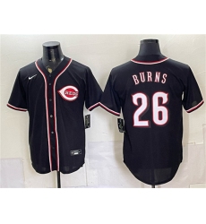 Men's Cincinnati Reds #26 Chase Burns 2026 Fashion Replica Black Out Stitched Baseball Jersey