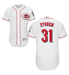 Men's Majestic Cincinnati Reds #31 Drew Storen White Flexbase Authentic Collection MLB Jersey