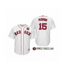 Men's Dustin Pedroia  2019 Armed Forces Day #15 Day Dustin White Jersey
