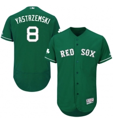 Men's Majestic Boston Red Sox #8 Carl Yastrzemski Green Celtic Flexbase Authentic Collection MLB Jersey