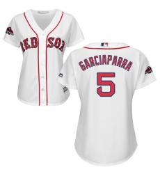 Women's Majestic Boston Red Sox #5 Nomar Garciaparra Authentic White Home 2018 World Series Champions MLB Jersey