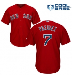 Youth Majestic Boston Red Sox #7 Christian Vazquez Replica Red Alternate Home Cool Base MLB Jersey