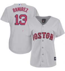 Women's Majestic Boston Red Sox #13 Hanley Ramirez Replica Grey Road MLB Jersey