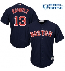 Youth Majestic Boston Red Sox #13 Hanley Ramirez Authentic Navy Blue Alternate Road Cool Base MLB Jersey