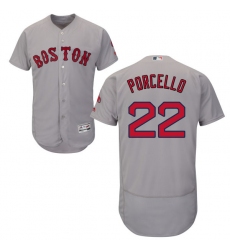 Men's Majestic Boston Red Sox #22 Rick Porcello Grey Road Flex Base Authentic Collection MLB Jersey