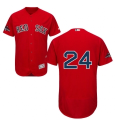 Men's Majestic Boston Red Sox #24 David Price Red Alternate Flex Base Authentic Collection 2018 World Series Champions MLB Jersey
