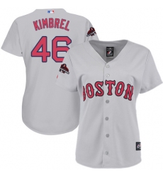 Women's Majestic Boston Red Sox #46 Craig Kimbrel Authentic Grey Road 2018 World Series Champions MLB Jersey