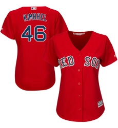 Women's Majestic Boston Red Sox #46 Craig Kimbrel Replica Red Alternate Home MLB Jersey