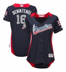 Women's Majestic Boston Red Sox #16 Andrew Benintendi Game Navy Blue American League 2018 MLB All-Star MLB Jersey