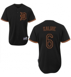 Men's Majestic Detroit Tigers #6 Al Kaline Replica Black Fashion MLB Jersey