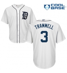 Youth Majestic Detroit Tigers #3 Alan Trammell Authentic White Home Cool Base MLB Jersey