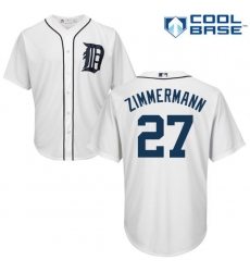 Men's Majestic Detroit Tigers #27 Jordan Zimmermann Replica White Home Cool Base MLB Jersey