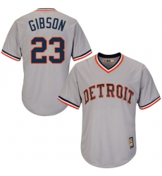 Men's Majestic Detroit Tigers #23 Kirk Gibson Replica Grey Cooperstown MLB Jersey
