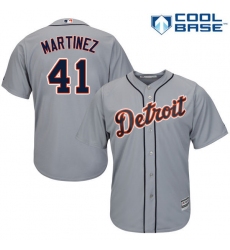 Youth Majestic Detroit Tigers #41 Victor Martinez Authentic Grey Road Cool Base MLB Jersey