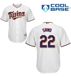 Youth Majestic Minnesota Twins #22 Miguel Sano Replica White Home Cool Base MLB Jersey