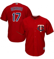 Youth Majestic Minnesota Twins #17 Jose Berrios Replica Scarlet Alternate Cool Base MLB Jersey