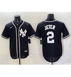 Men's New York Yankees #2 Derek Jeter 2026 Fashion Replica Black Out Stitched Baseball Jersey