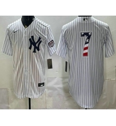 Men's New York Yankees #7 Mickey Mantle White 2026 USA 250 Fourth of July Home Stadium Stitched Jersey