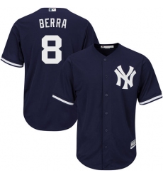 Men's Majestic New York Yankees #8 Yogi Berra Replica Navy Blue Alternate MLB Jersey