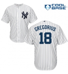 Youth Majestic New York Yankees #18 Didi Gregorius Authentic White Home MLB Jersey