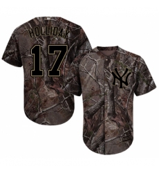 Youth Majestic New York Yankees #17 Matt Holliday Authentic Camo Realtree Collection Flex Base MLB Jersey